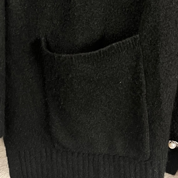 Talbots Wool Alpaca Black Sweater Cardigan Women's Pearl Rhinestone Button XL - Picture 6 of 15